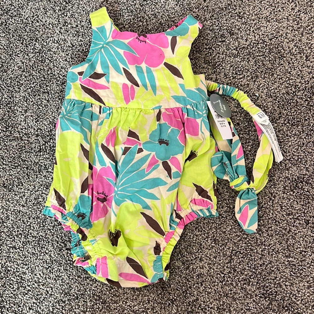 Baby Gap romper with headband baby girl 3-6 months